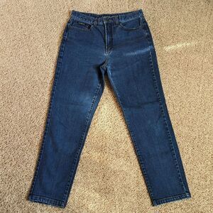 90s Vintage DKNY Cotton High Waist Dark Wash Straight Leg Mom Jeans Sz 10P